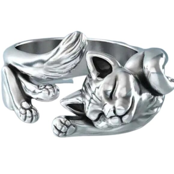 Adjustable Art Deco Cat Ring 😻 - Picture 1 of 4